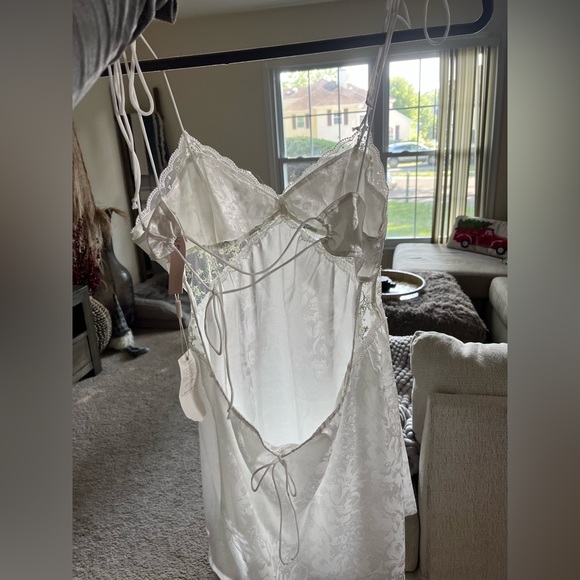 For Love & Lemons Baby’s Breath Slip Dress in Ivory - Picture 3 of 14